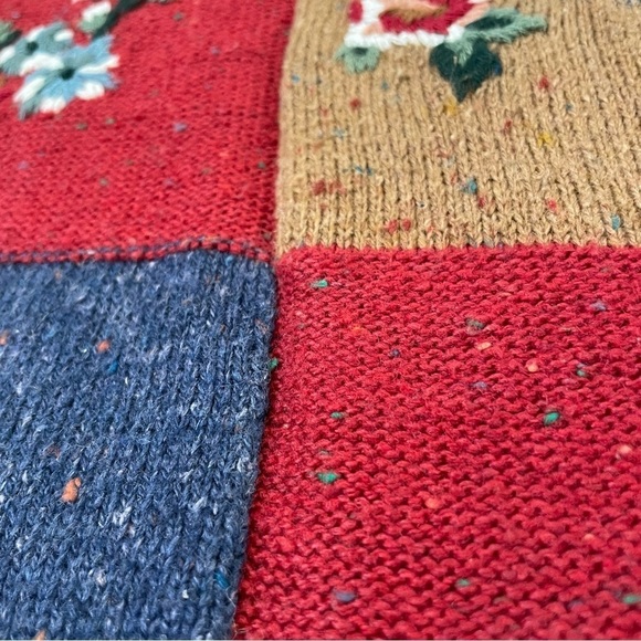 VTG patchwork floral embroidered vest 1X - Picture 10 of 12